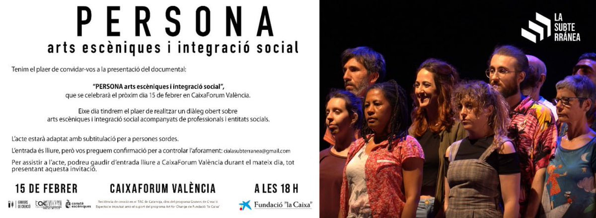🟦 #ActividadAccesibleEnLenguaDeSignos

"PERSONA. Artes escénicas e integración social" accesible en Lengua de Signos donde David Aix, una de las personas sordas que forman parte del voluntariado  de #FESORDCV participará como ponente de este acto cultural, inclusivo y artístico.