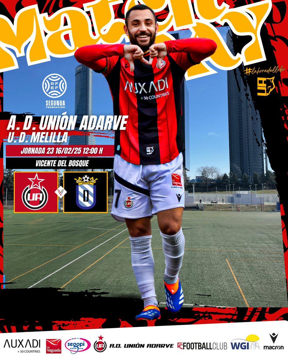 😍 ¡PARTIDAZO en el Del Bosque!

✌🏼 Viene el Melilla al Barrio del Pilar a jugar un duelo directo con tres puntos clave en juego

🐺 ¡Lobos, nos vemos en casa!