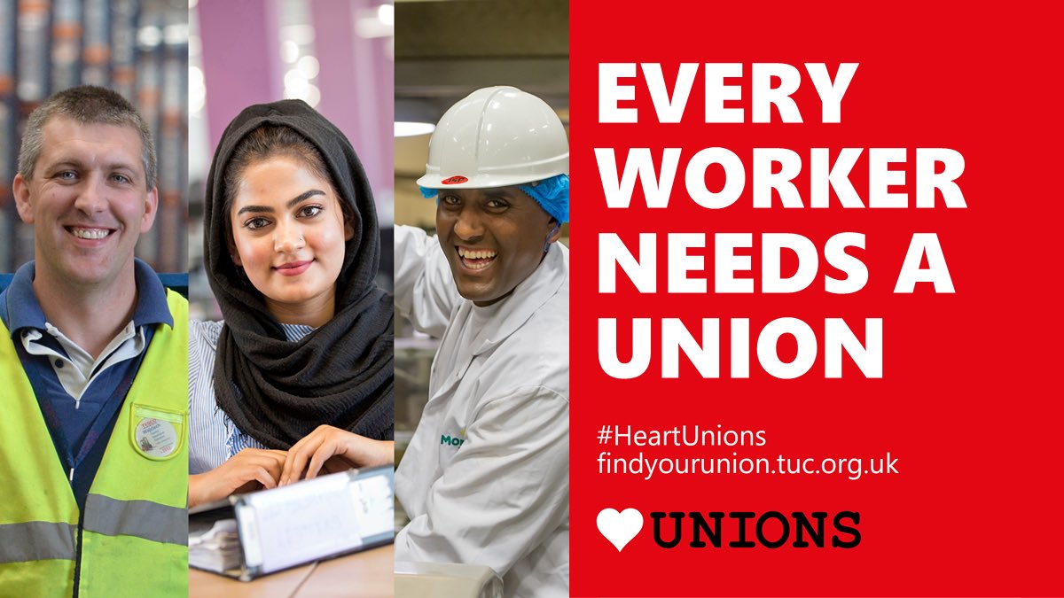 #HeartUnions Week 🚨 | When a group of workers act and speak together, their employer has to listen.

Unions help workers get together, stop people being unfairly treated and get a better deal from their employers. 

#HeartUnions week is about building a stronger trade union