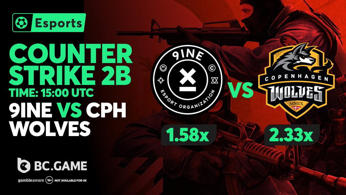 bcgame's tweet photo. 🎮A CS2B Showdown of Precision & Power!

9INE and CPH Wolves clash in a Counter-Strike battle where tactics, firepower, and split-second decisions define victory. Will strategic mastery or raw aggression reign supreme?

Action begins at 15:00 UTC
Bet now: https://t.co/o7qV8j7C99