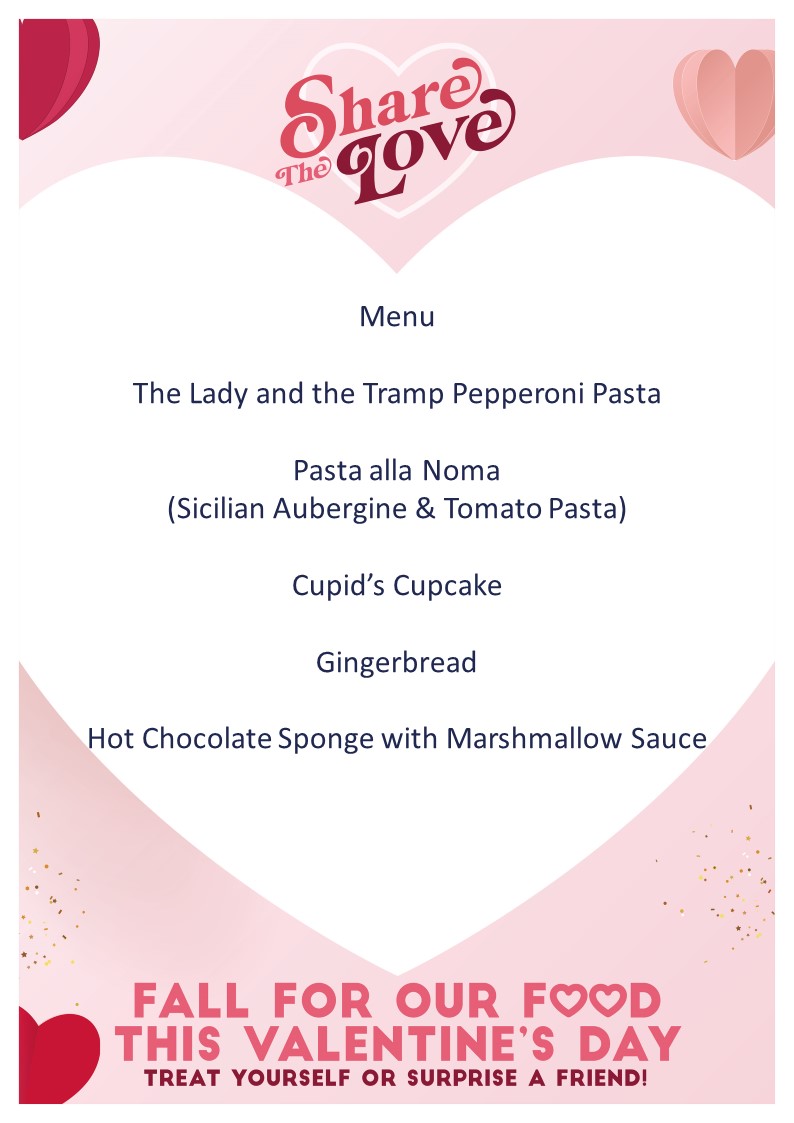 11/02/25 - The Food of Love.....

Our canteen staff have been 'struck' by Cupid's 💘 arrow and have prepared a Valentines themed lunch a day early on Thursday 13th Feb (not even love can get in the way of Fish &amp; Chip Friday!)

So, share the love on Thursday 🌹