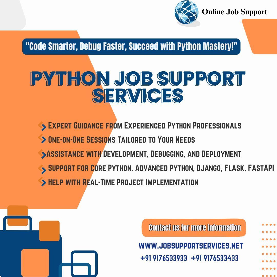 RojamaniI38048's tweet photo. 🚀 Elevate Your Python Skills with Our Expert Job Support Service! 🐍
📞 Contact Us Now!
Phone:+91 9176533933 +91 9176533433 
Website: https://t.co/Su6BXfC6oo 

Let us be your Python partner in success! 🌟 #PythonSupport #CodingHelp #PythonJobs #CareerBoost https://t.co/ol7LaM1nCC