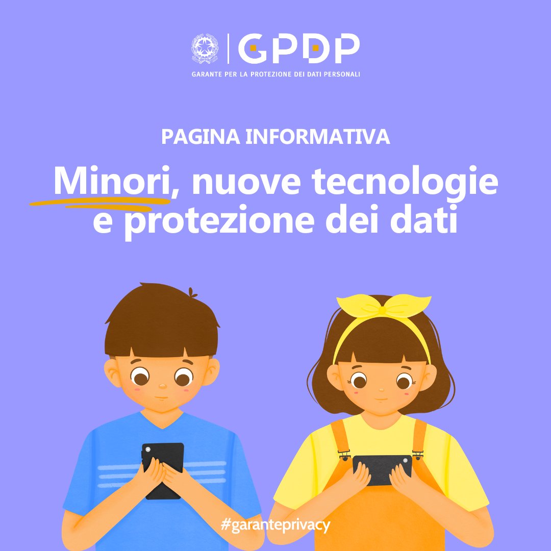 #SaferInternetDay Un bambino che cresce con la giusta consapevolezza dell’importanza dei propri dati avrà maggiori possibilità di difendersi di rischi del digitale. Per questo è fondamentale educare i più piccoli alla cultura della privacy gpdp.it/temi/minori #GarantePrivacy