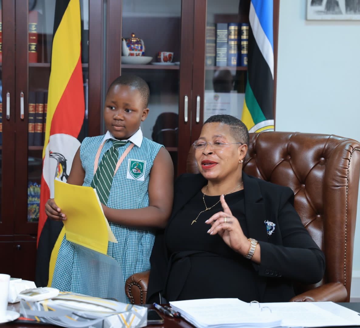 AnitahAmong's tweet photo. I was thrilled to see my little girl, Ruth Precious Kharunda, after some time! I'm happy to hear that she is doing well at school and is focused on achieving her dreams. I want to thank Nakasero Primary School for taking such good care of her and all the other students in their care!