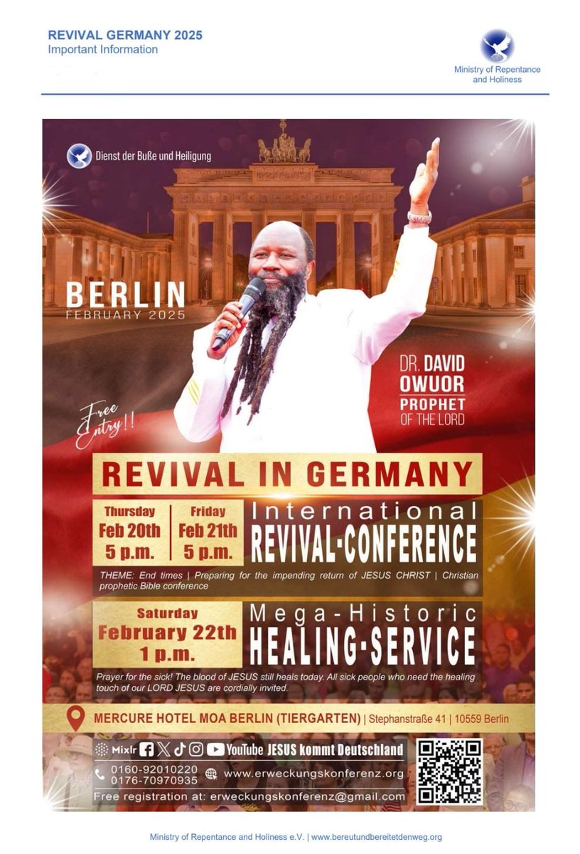 Wusstet ihr, dass Jesus heute auch noch heilt und Wundern vollbringt? Komm und erlebe dein Wunder. #OnTheRoadToGermany