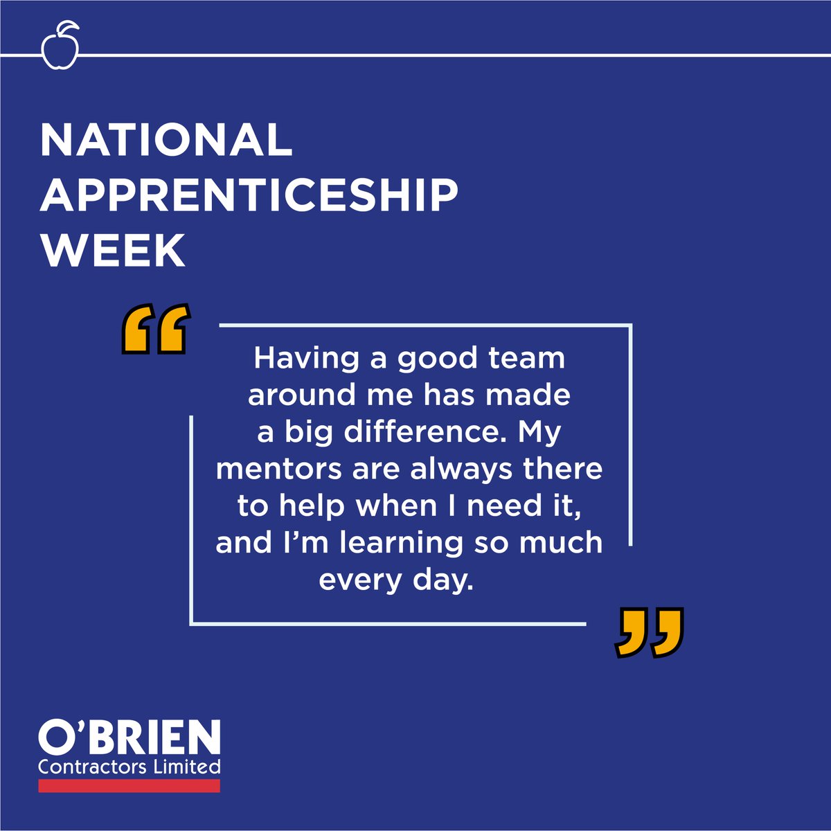 To celebrate #NationalApprenticeshipWeek, we spoke to one of our apprentices to find out why he opted for a career in construction!👷‍♂️
 
Swipe to find out exactly what he said!➡️
 
#Apprenticeship #Work #FirstJob #Construction