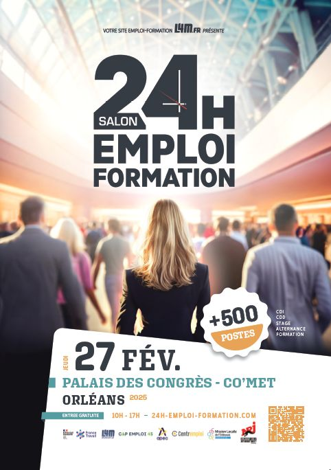 FTravail_CVL's tweet photo. Vous avez un projet de #formation ou êtes en recherche d'#emploi
France Travail #Orléans vous invite à participer au salon 24H Emploi &amp; Formation organisé par L4M le 27/02 de 10h à 17h au #CoMet Orléans

Liste des stands et infos pratiques 👉 https://t.co/MGTP7C5qtd https://t.co/0FZfVtngKw