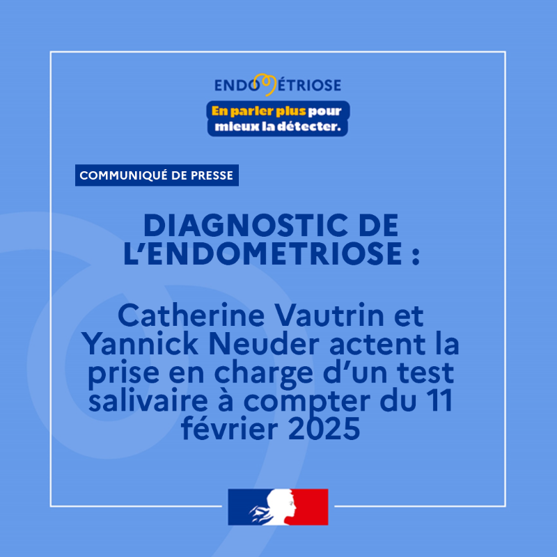 Sante_Gouv's tweet photo. #Communiqué 🗞️| Diagnostic de l'#endométriose : @CaVautrin et @yannickneuder actent la prise en charge d'un test salivaire à compter du 11 février 2025  ⤵️