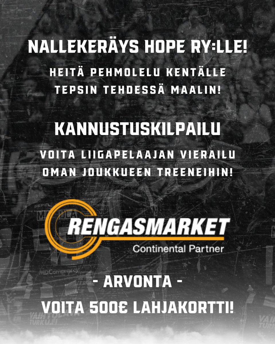 Lauantain pelipäivässä ohjelmaa piisaa! Kentällä naiset taistelevat tärkeistä pisteistä SSRA:a vastaan, mutta luvassa on paljon muutakin! 💥

VOITA 500€ lahjakortti Rengasmarkettiin! 🤯 Ottelussa myynnissä 100 palloa, joista yksi onnekas voittaa 500€ rengaslahjakortin! 💰