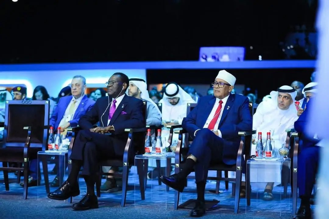 MaxamedSaf93545's tweet photo. The person sitting next to President Irro is the president of the country
 Equatorial Guinea Mr Teodoro Obiang Nguema. 

 He is an 82-year-old leader of one of the oil-rich countries in Africa.  He took power in that country in 1982. https://t.co/LmrYDzfeOJ