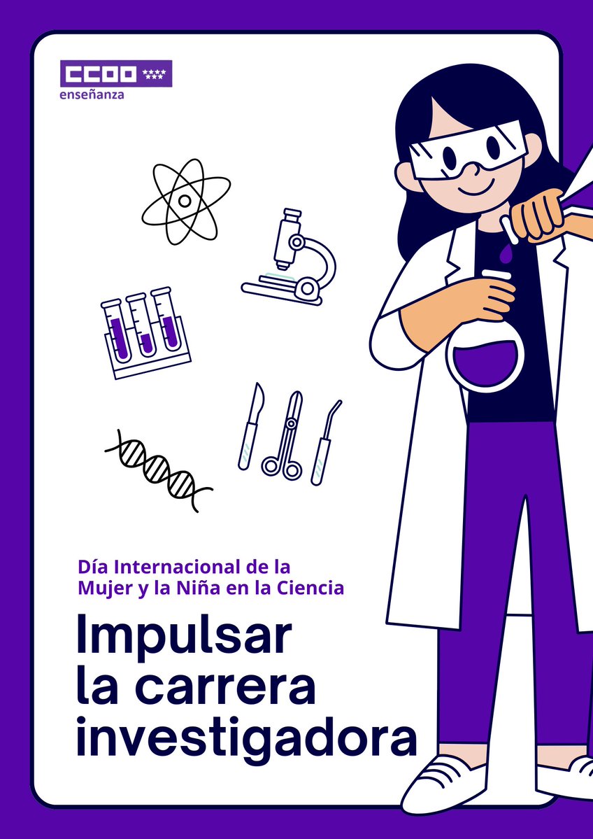 #11F Impulsar la carrera investigadora
FECCOO exige formación, sensibilización y medios personales y materiales para motivar la participación de las niñas y las jóvenes en las carreras STEAM.
#DíaMujeryNinaEnLaCiencia #11F2025 #BrechaSalarial

🧬Noticia:
feccoo-madrid.org/noticia:717880…