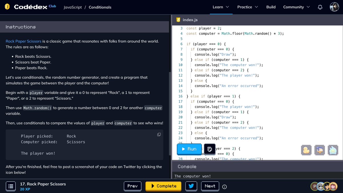 silvyethcode's tweet image. Rock Paper Scissors ✂️ #CodedexRockPaperScissors @codedex_io