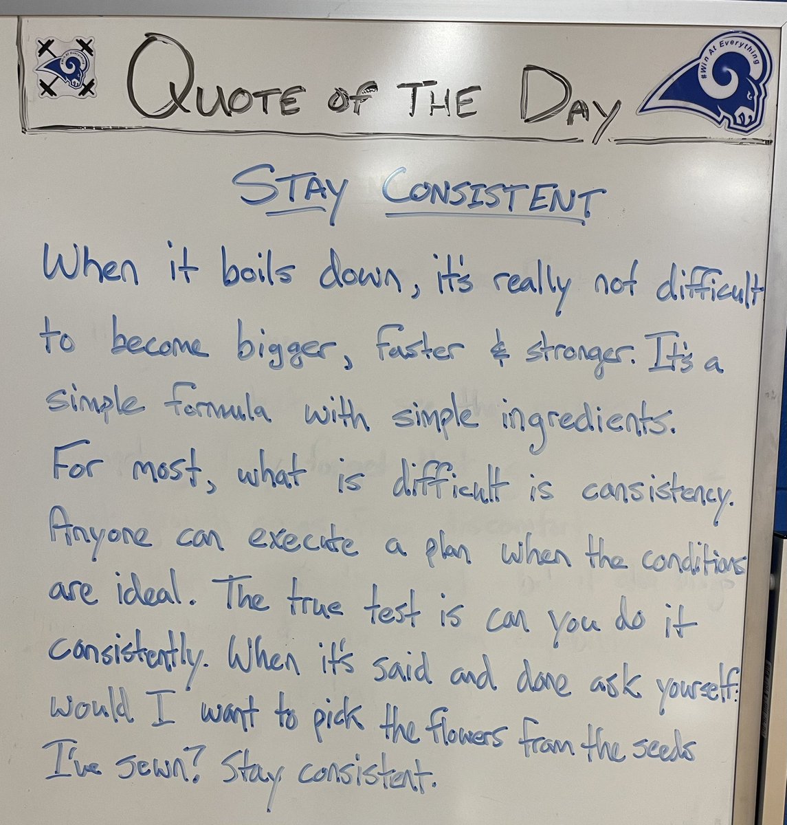 Consistency is key. It’s not crazy hard to get BFS. What’s hard is remaining consistent &amp; sticking to the script. So many distractions and negative influences. The best stay the course and in turn, get the results.