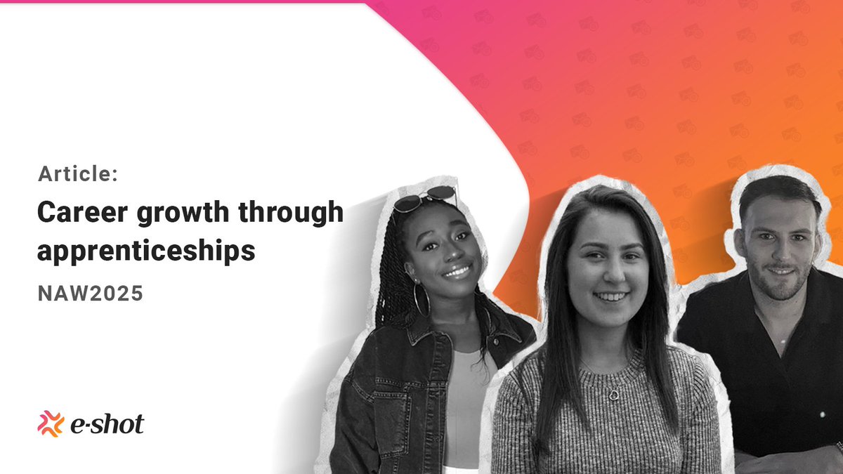 e-shot™ (@eshot_net) on Twitter photo Kicking off National Apprenticeship Week 2025 with a blog featuring three team members who started as apprentices and grew into key roles at e-shot! 🚀
Read their stories & advice: zurl.co/w3hvE
#NAW2025 <a href="/Apprenticeships/">Apprenticeships</a> Kicking off National Apprenticeship Week 2025 with a blog featuring three team members who started as apprentices and grew into key roles at e-shot! 🚀
Read their stories & advice: zurl.co/w3hvE
#NAW2025 <a href="/Apprenticeships/">Apprenticeships</a>