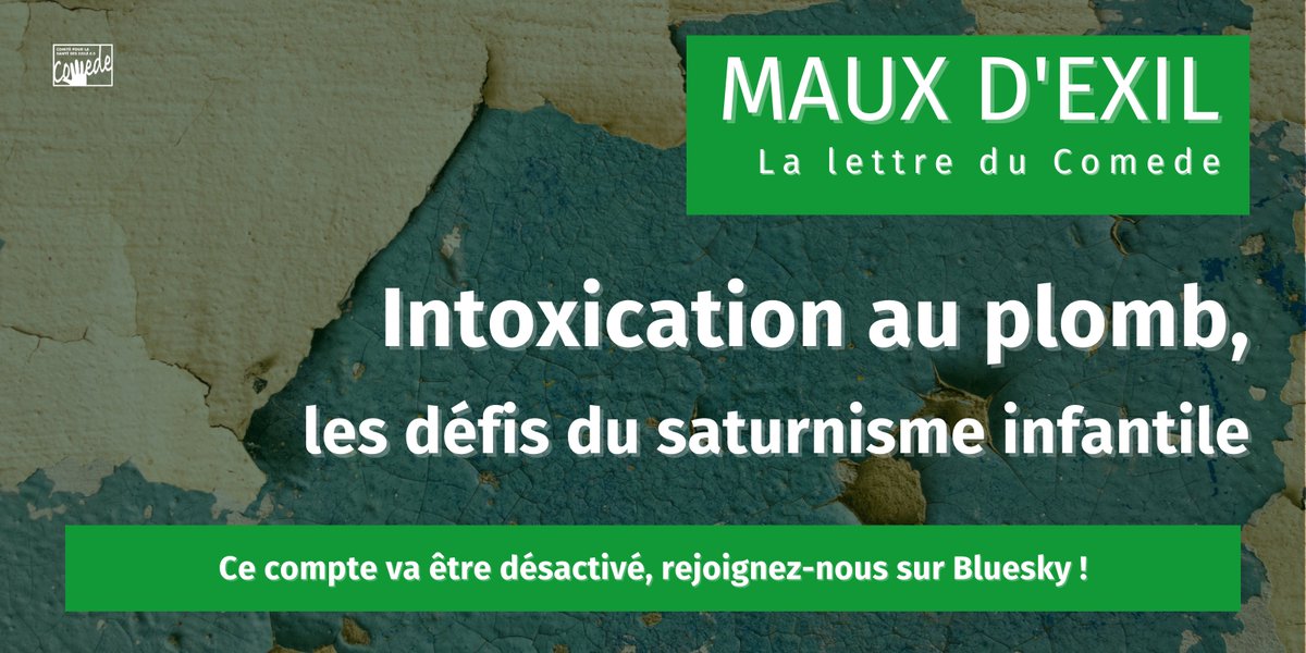 comede_asso's tweet image. Nouveau numéro de #MauxdExil : les autrices et auteurs y apportent une série d’éclairages à partir de perspectives institutionnelles et d’expériences variées pour comprendre l'empoisonnement silencieux au plomb.
comede.org/nouveau-numero…
Suivez-nous sur Bluesky ! (lien en bio)