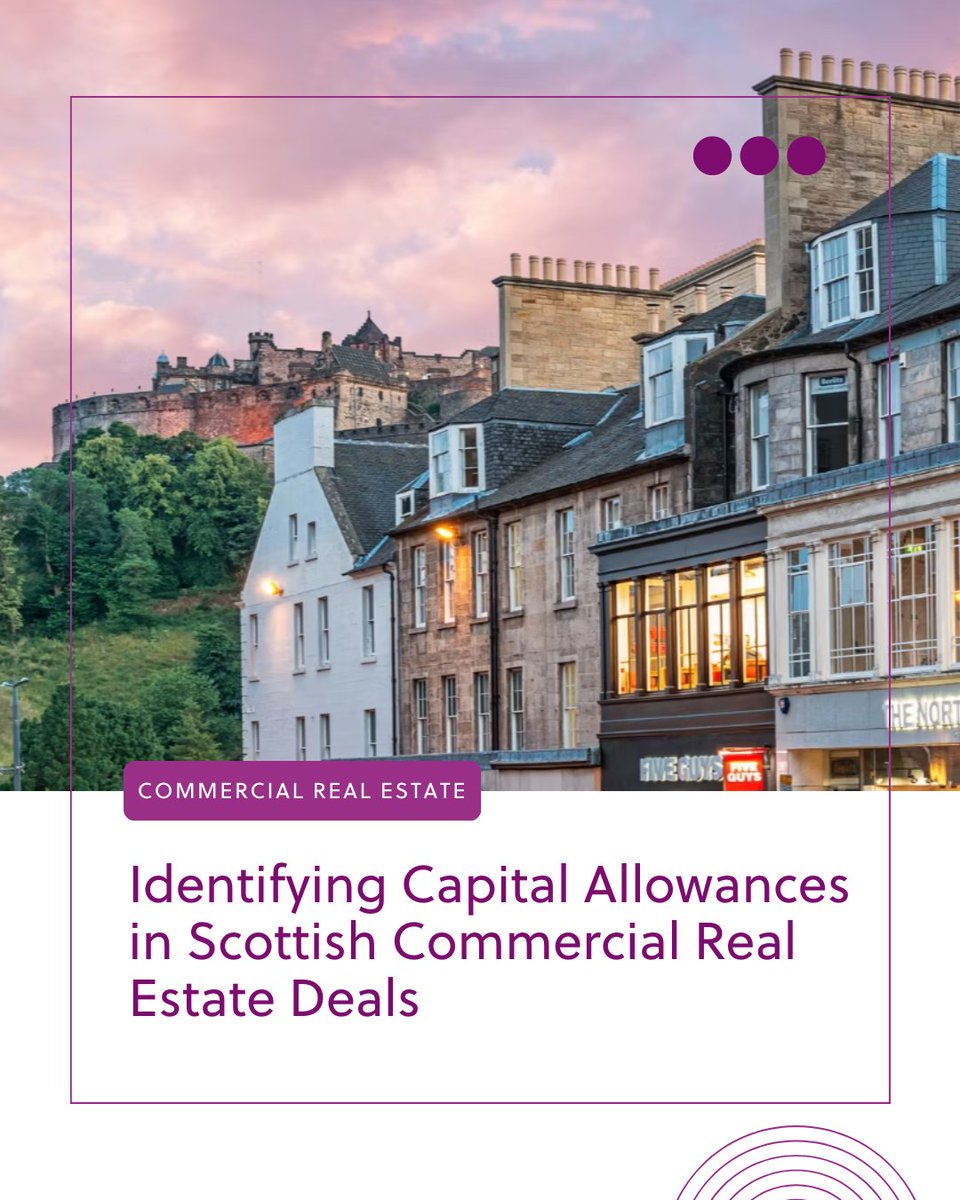 Did you know that capital allowances could save you thousands in tax when buying or selling commercial property in Scotland? 

Jennifer Davidson from our Commercial Real Estate team explains how to spot and maximise capital allowances in your next deal: gilsongray.co.uk/blog/identifyi…