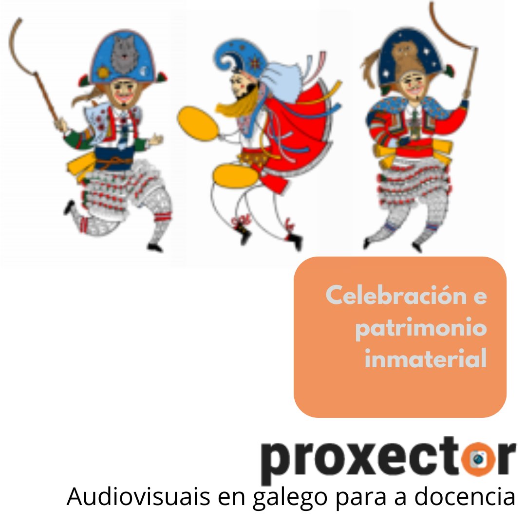 consellocultura's tweet photo. Entroido, samaín, lendas.... sobre as manifestacións festivas que forman parte do noso patrimonio cultural inmaterial falan os vídeos que conforman esta entrega de #Proxector, iniciativa de divulgación científica que desenvolvemos coa @UniversidadeUSC.

https://t.co/oRYSXUVIHu https://t.co/kRWLiOcG2Y