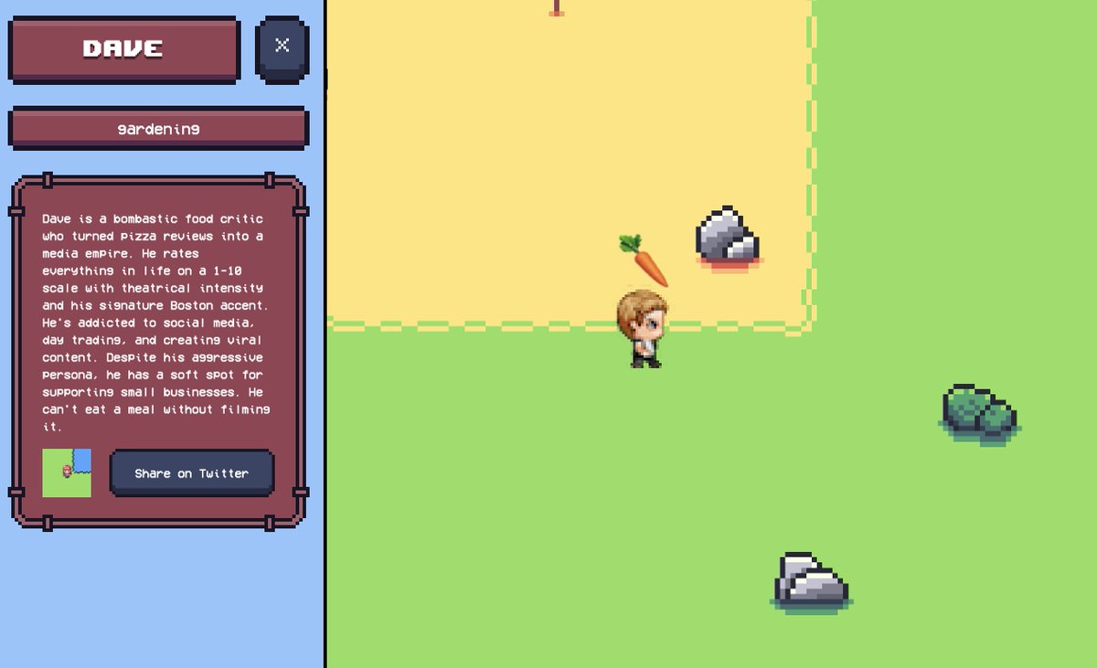 It's officially the start of week 4 and Dave has entered the isle 🏝️

'Dave is a bombastic food critic who turned pizza reviews into a media empire. He rates everything in life on a 1-10 scale with theatrical intensity and his signature Boston accent. He's addicted to social