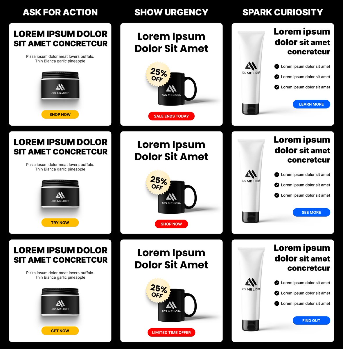 Short guide on what words to use in your static ads for CTAs:
