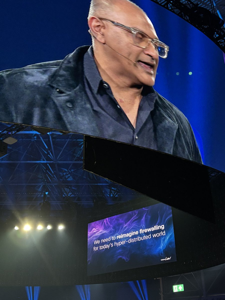 phred_AT's tweet photo. Keynote at #CiscoLiveEMEA with news regarding Hybrid Mesh Firewall, AI Defense, Hypershield/DPU powered Smart Switches 
Front row seats for @CiscoChampion https://t.co/7bMJs6zDUj