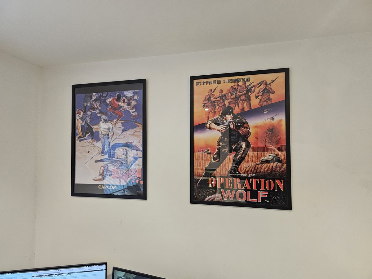 It took me 4.5 years, but I finally got the posters I bought from <a href="/arcadeartshop/">Arcade Art Shop</a> up on my office walls. Need to buy one more now...