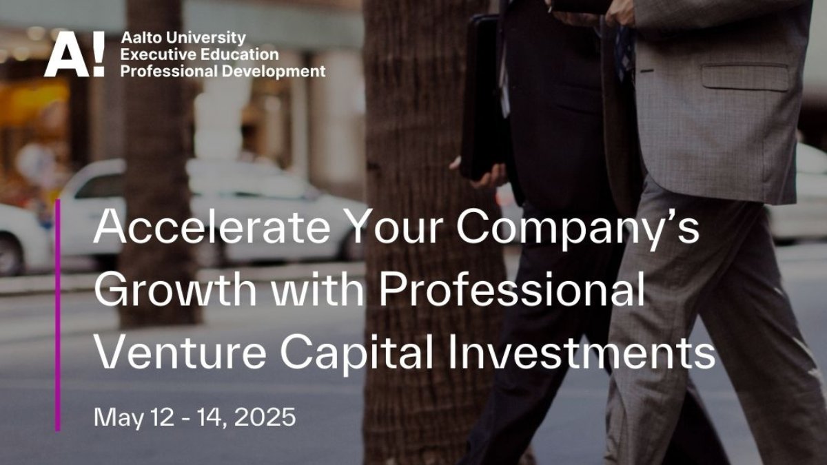 The <a href="/AaltoEE/">Aalto EE</a> Venture Capital &amp; Private Equity program (12.5.-14.5.2025) improves your success in venture capital investments by increasing your skills in key venture capital investment themes.💡

More information here👇
aaltoee.fi/en/programs/ve…