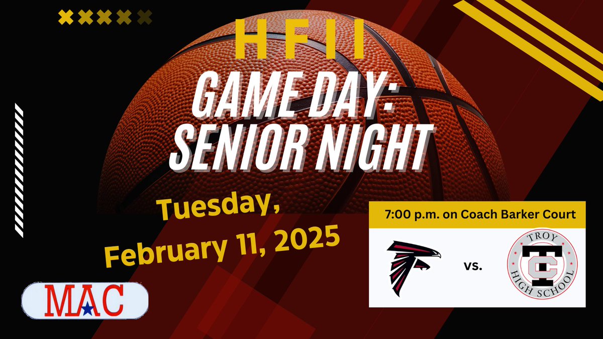 🌟🏀 It's Senior Night! 🏀🌟
 HFII 🆚 Troy High School
 📍Home  on Coach Barker Court 
 ⏰ Boys Varsity Game Time: 7:00 PM | Boys JV 4:00 | Girls Varsity 5:30

<a href="/HFIISTUDENTSEC/">The Nest</a> 
<a href="/MIPrepZoneMD/">MIPrepZone Macomb</a>