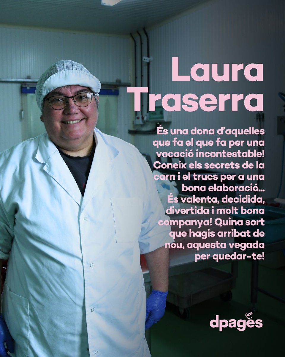 🙌 La Laura és una dona d’aquelles que fa el que fa per una vocació incontestable! Coneix els secrets de la carn i els trucs per a una bona elaboració... És valenta, decidida, divertida i molt bona companya! Quina sort que hagis arribat de nou! #dpagès

🖥️ dpages.cat