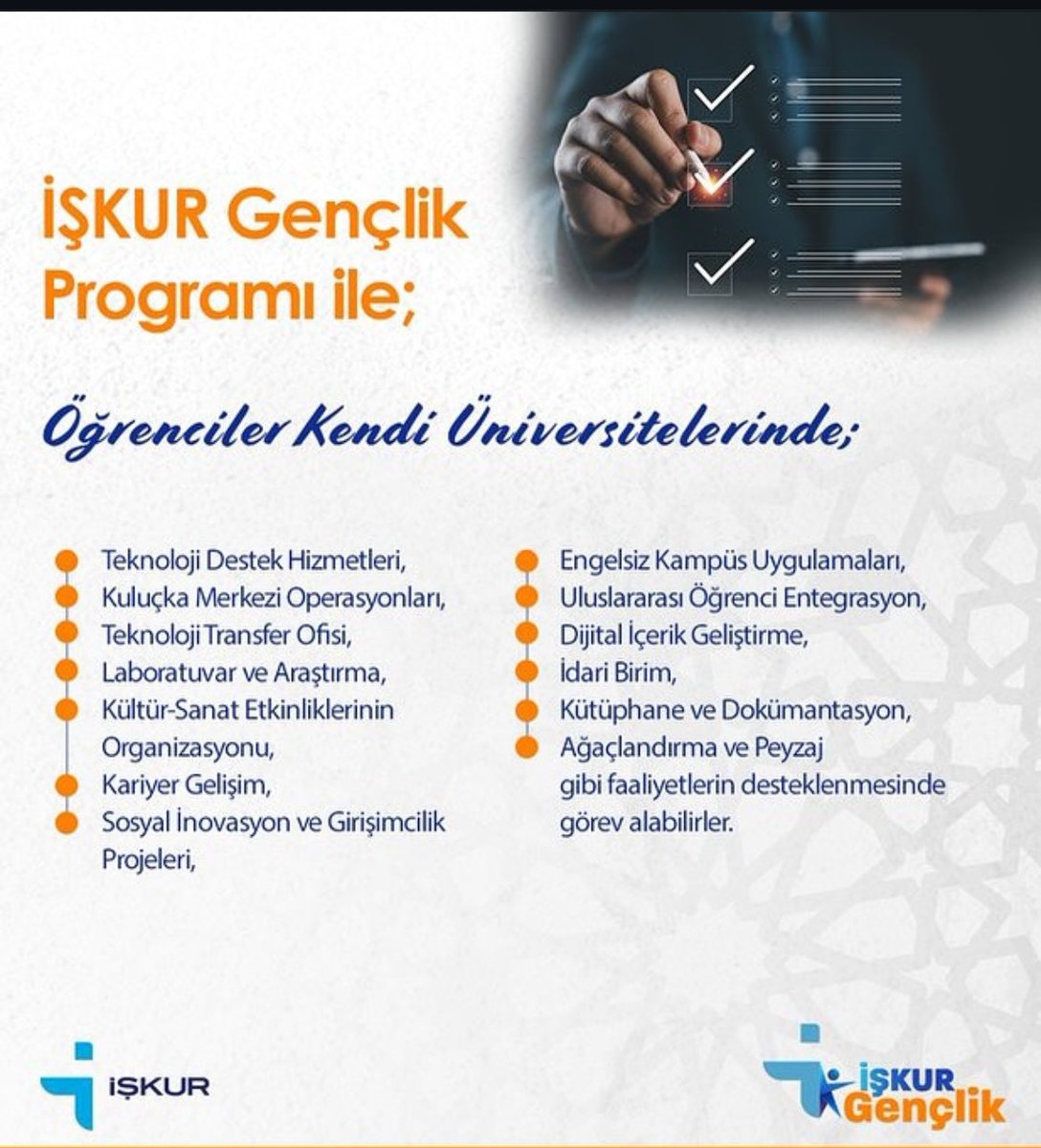 Gençler Geleceğe Hazırlanıyor! 🚀
İŞKUR Gençlik Programı, öğrencilerin mesleki gelişimlerini destekleyerek kariyer yolculuklarına güçlü bir başlangıç yapmalarına olanak tanıyor. 💼
Detaylar için İŞKUR'un web sitesini ziyaret edin. 
#İŞKURGençlikProgramı #KariyerYolculuğu