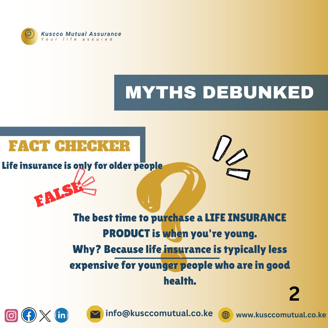 kusccomutual's tweet photo. In this week's FACT CHECKER segment we look into common myths &amp; misconceptions  about insurace
#youlifeassured
#MYTHSDEBUNKED https://t.co/2iPghCaaQq