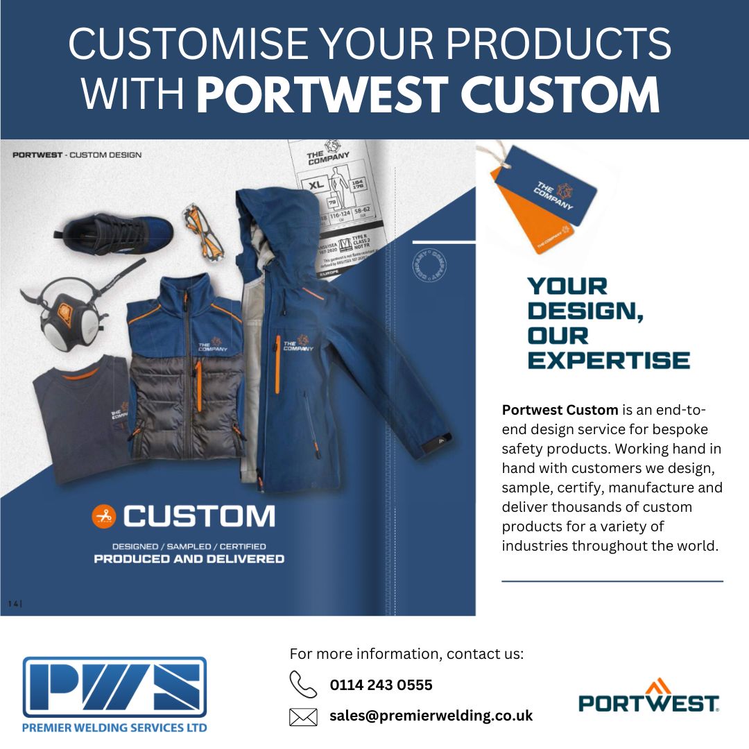 Customise Your Safety Products with <a href="/Portwest/">Portwest</a> Custom!

Need personalised safety gear? We’ve got you covered!

Get in touch today:
📞0114 243 0555
📧 sales@premierwelding.co.uk

Browse our new safety catalogue here 👉 lnkd.in/eaMrpjeM

#portwestcustom #bespokesafety