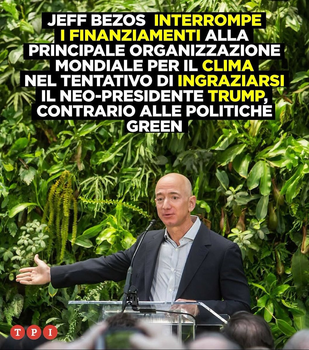 IdaNapolitano5's tweet photo. Il magnate di #Amazon interrompe i finanziamenti alle principali organizzazioni mondiale per il clima
Per andare a #guinzaglio da #Trump
Tutti con la schiena #dritta sti' #miliardari 🤑 https://t.co/vhHEki5fAC
