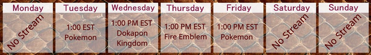 Daughterofmod's tweet photo. This week's schedule! We will be starting the post game today for pokemon violet! On Wednesday we will continue murdering our friend in a board game! Thursday we will return to the story of Fire Emblem Engage, and Friday we burn through some gyms in Kanto! https://t.co/FA8yIVWSJq