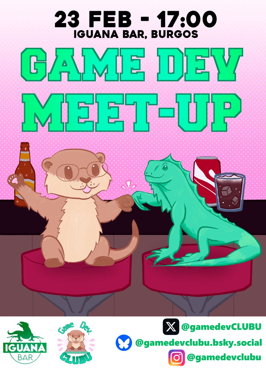 gamedevCLUBU's tweet image. 🎮🍻 ¡GAME DEV MEET-UP en Burgos! 🍻🎮
Charlas, networking y buena vibra con desarrolladores, artistas y entusiastas del game dev en Burgos. 🚀👾
📍 Iguana Bar, Burgos | 📅 23 Feb - 17:00 | 🎟️ Entrada libre
¡No faltes! 🎮✨
#GameDevMeetup #IndieGames #UBU