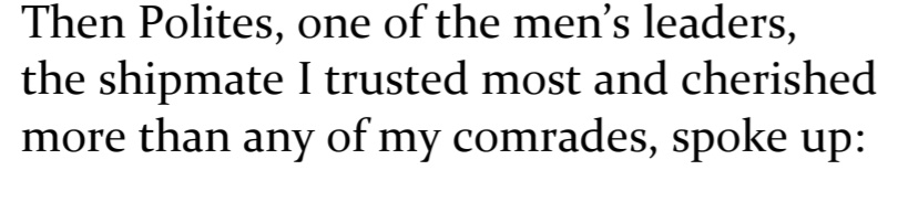 Odysseus literally no one even asked you to say all this