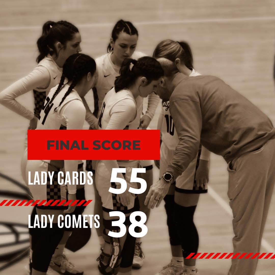 The Lady Cardinals picked up another win on the road last night against Carlisle County Lady Comets. They are now 15-6 on the season.

Lay Mayes 33
Keely Henson 10
Lex Feagin 3
Emma Edwards 3
Camea Hunt 2
Ally Creason 2
Avery Creason 2