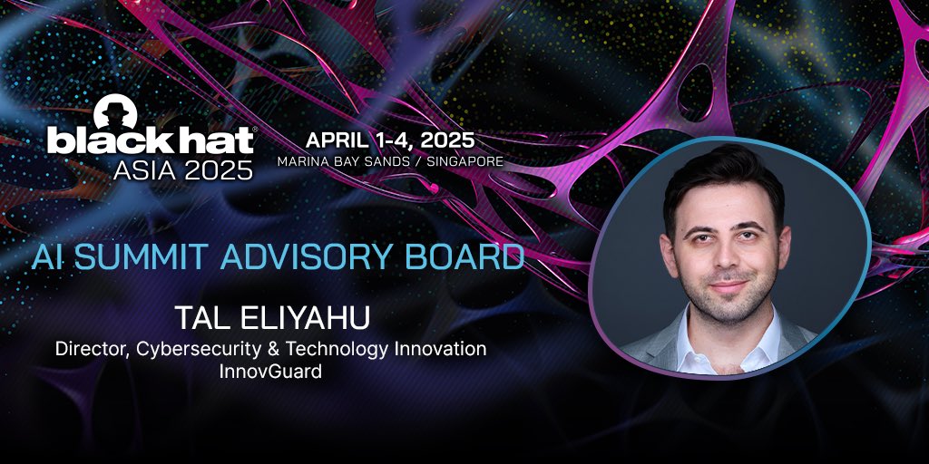 Joining the AI Summit Advisory Board at Black Hat Asia 2025, April 1-4 in Singapore.

🔗 blackhat.com/asia-25/ai-sum…

#BlackHatAsia #AISummit #Cybersecurity #AI