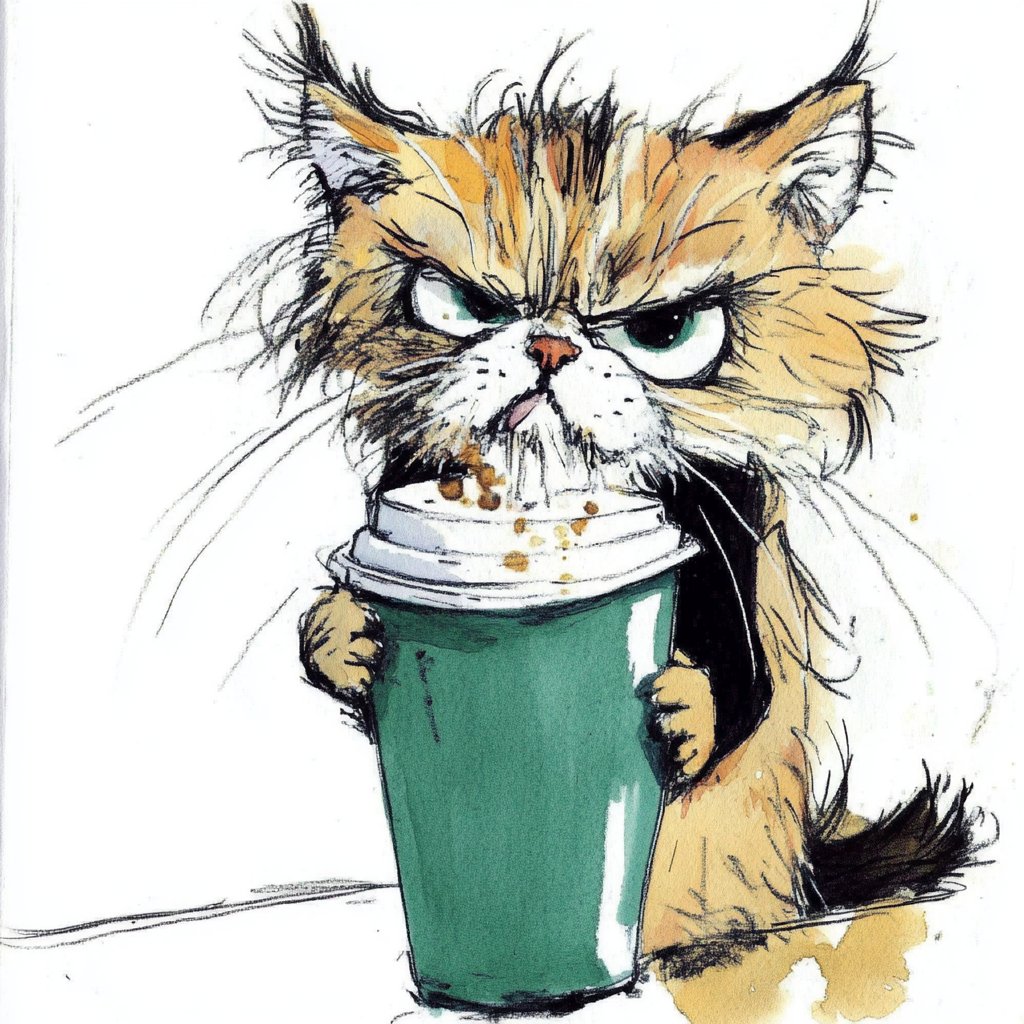 today is national latte day, are you a sharer ?  
#originalart #digitialart #thewavingturtle #nationallatteday #coffee #cats #cutecat
