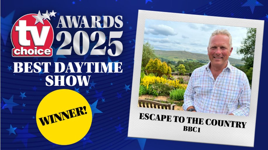 We are delighted to share that Escape To The Country has won Best Daytime Show at the 2025 TV Choice Awards 🥳
