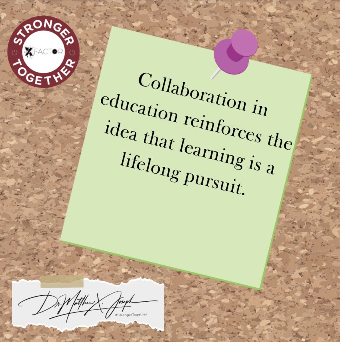 MatthewXJoseph's tweet image. Collaboration in education reinforces the idea that learning is a lifelong pursuit..    
Building a #StrongerTogether Mindset     
We over ME          
Learn more: strongertogetherbook.com 
#XFactorEDU #collaboration @XFactorEdu 

@ChristineBemis2 @SMILELearning @AJBloom2pnt0…
