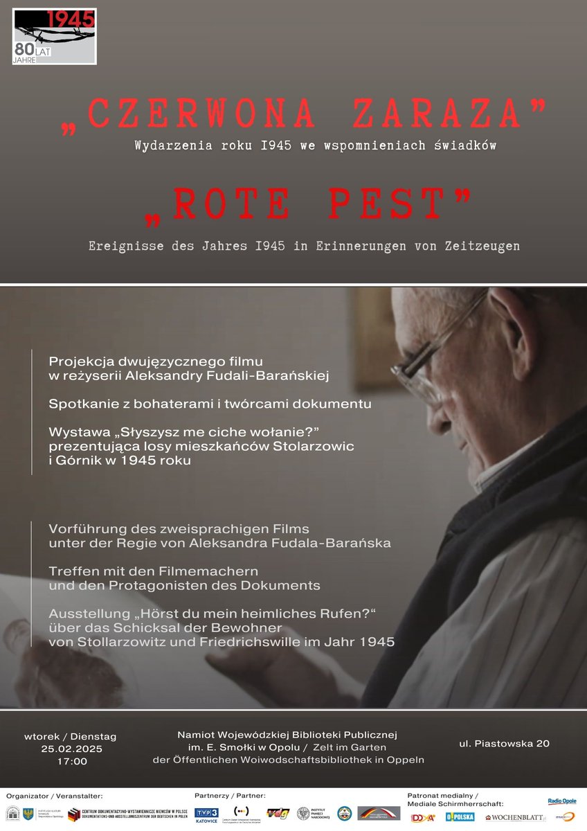 🇵🇱 Projekcja filmu „Czerwona zaraza”, spotkanie z twórcami i bohaterami filmu oraz prezentacja wystawy „Słyszysz me ciche wołanie?”.

👉 25 lutego o godz. 17:00 w Opolu

Materiał zawiera drastyczne treści i jest nieodpowiedni dla osób poniżej 16 roku życia.