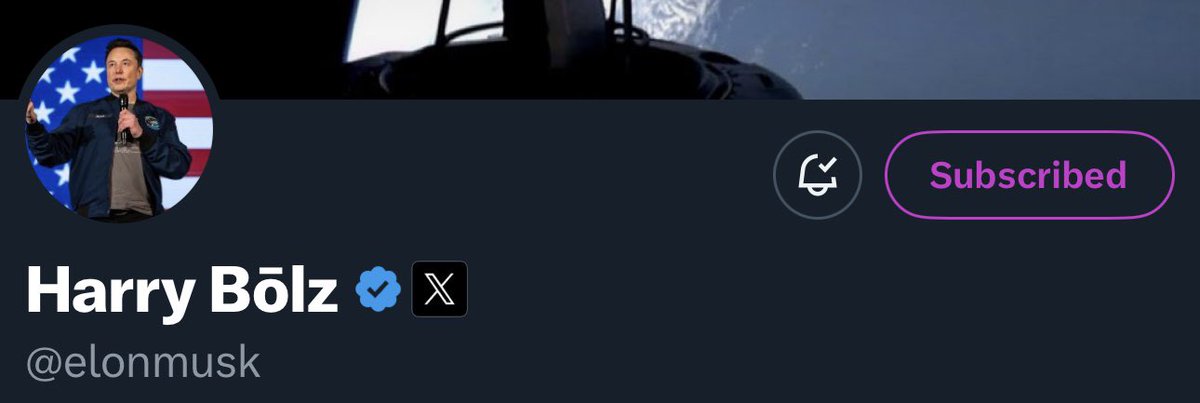 SteveLovesAmmo's tweet photo. Elon Musk changed his name to Harry Bōlz as an epic troll.

I definitely voted for this. 😂😂 https://t.co/26rLbML7Fd
