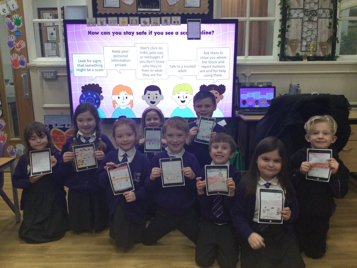 StGerardsWidnes's tweet photo. Y2 have celebrated #saferinternetday, creating mini posters with internet safety rules on! We discussed what a scam is, and how we can avoid them. We also looked at our acceptable use policy and signed to say we will use the internet safely! #StGerardsComputing #StGerardsPSHE π₯ https://t.co/TEKx64Xn6J