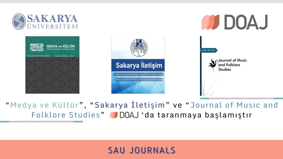 📢 BİDEK'ten güzel bir haber daha! 🎉

📖 "Medya ve Kültür", "Sakarya İletişim" ve "Journal of Music and Folklore Studies" dergilerimiz artık DOAJ veritabanında taranmaya başladı!

doaj.org/toc/2791-6979
doaj.org/toc/3023-7769
doaj.org/toc/2791-6464

<a href="/ProfDrHamzaAl/">Hamza AL</a> 
<a href="/makyigit/">Mahmut AKYİĞİT</a>
