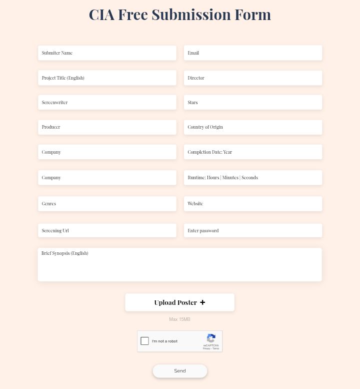CIA Submission Form out now! - Free Entry

Submit your project via mandrpics.com/cia

#CinemaIndustryAwards #independentfilmmakers #film #Documentary #animation #liveactionshortfilm