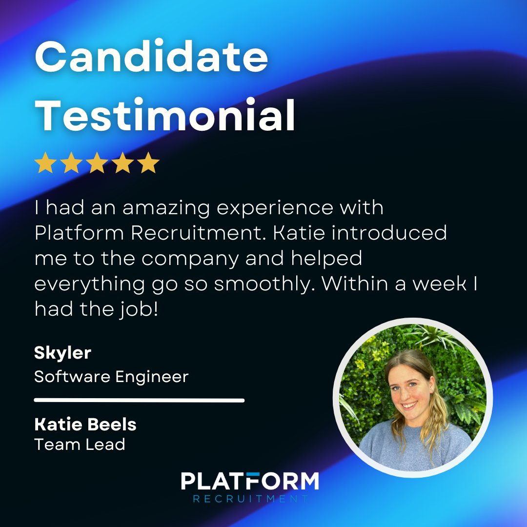Testimonial Tuesday!⭐

A fantastic testimonial for Katie! 🗣️

If you're looking for a job then get in touch with katie@platform-recruitment.com to find out more about the roles she's currently recruiting for. 

#PlatformRecruitment #CustomerFeedback  #CustomerExperience