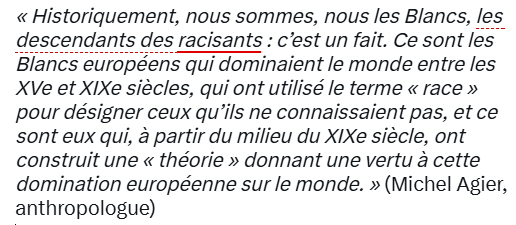 JZefka's tweet photo. Je me demande parfois si cet acharnement à donner du racisme une définition à la fois si restrictive qu'elle ne concerne que les Blancs et si extensive que la moindre interrogation sur la politique migratoire relèverait encore d'une "infrapensée raciste" (Michel Agier) ne serait pas un tantinet raciste... Mais j'ai sans doute mauvais esprit.
https://t.co/hGcuyKmJGn