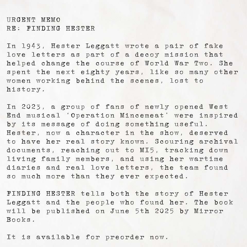 EEdwardsWrites's tweet image. We are so excited to announce that @TheMirrorBooks is publishing the story of how the Mincefluencers found Hester 🫡 It’s coming your way June 5th this year and you can preorder now!

Preorder links for Waterstones, Amazon and WHSmiths can be found here: linktr.ee/ErinEdwardsWri…