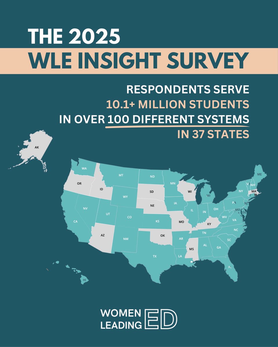 🚨 NEWS!  🚨 

Today we’re releasing the 2025 #WomenLeadingEd National Insight Survey.  

Following up on last year’s inaugural survey of the views, aspirations, and experiences of women in #edleadership from 100+ systems, serving 10+ million student