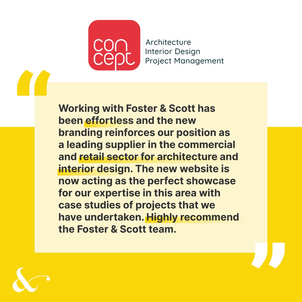 fosterandscott's tweet photo. Another great testimonial from our client Concept after embarking on a full rebrand and new website design &amp; development. Check it out here https://t.co/ee2CJZecTI #sheffieldBusiness #madeInSheffield #SheffieldIsSuper #SheffieldMarketing #CreativeSheffield #Marketing https://t.co/E0oKEutGc4